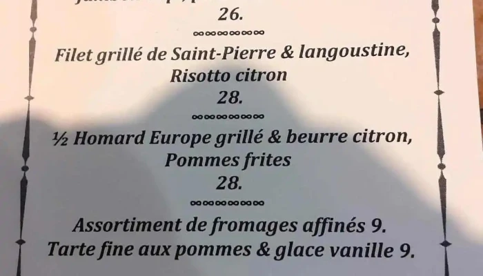 Arrantzaleak Lauberge Aux Poissons Menu - Ciboure