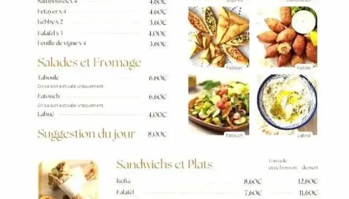 Au Comptoir Libanais -  Menu - Bergerac