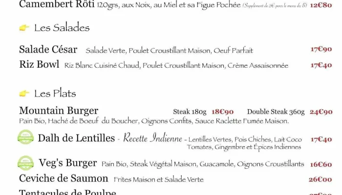 B Comme Bistrot -  Menu - Arès