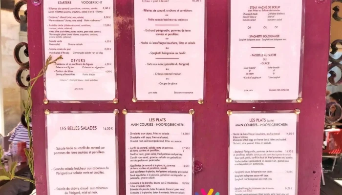 Bar Brasserie De La Halle -  Menu - Pays De Belvès