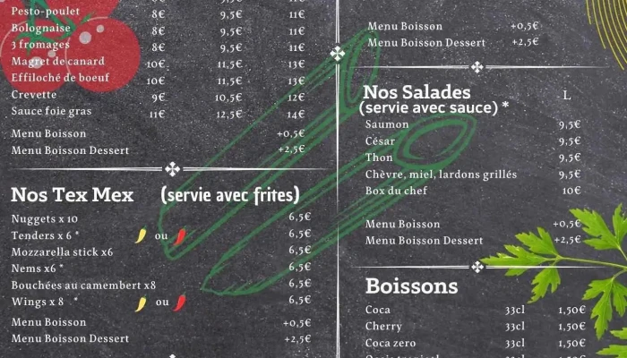 Box Pates Menu - Lormont