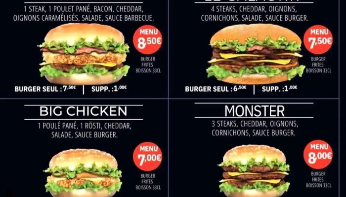 Burger Shop -  Menu - Bergerac