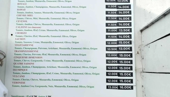 Camion Pizza Ars En Re U Express Menu - Ars-en-ré