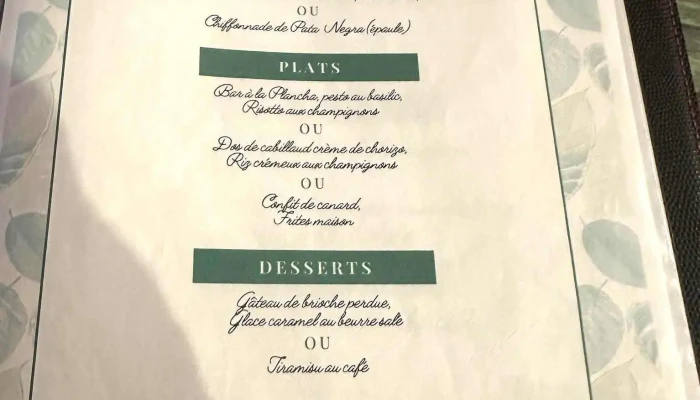 Chez Alcide -  Menu - Arès