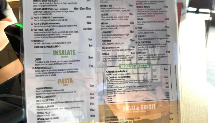 Del Arte -  Menu - Angoulins