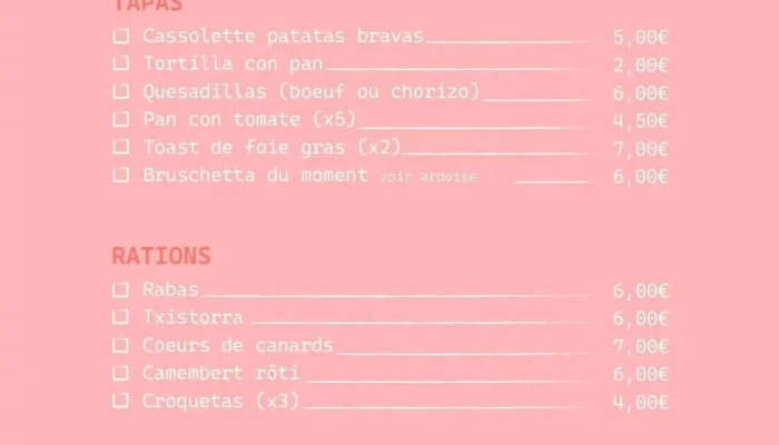 El Txoko -  Menu - Nay