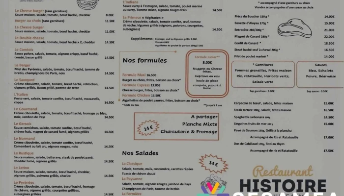 Histoire Sans Faim -  Menu - Nay
