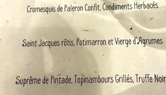 Instincts -  Menu - Saint-jean-de-luz