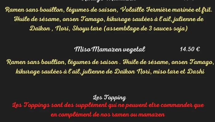 Kmc Ramen Bayonne -  Menu - Bayonne