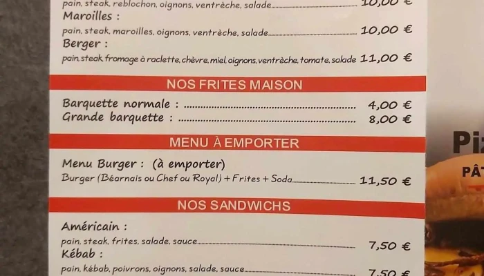 La Pizzs Du Clos Menu - Asson