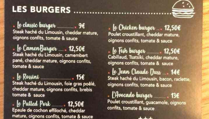Le Chat Lent -  Menu - Arès
