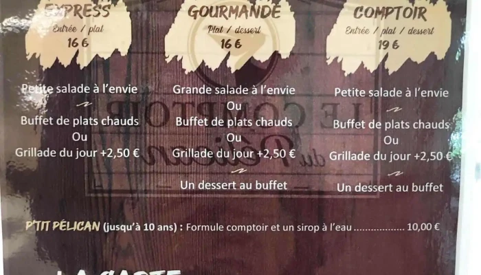 Le Comptoir Du Pelican Menu - Niort