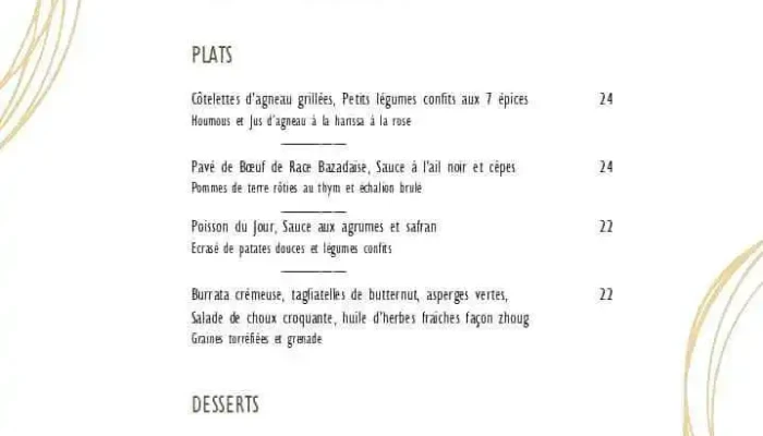Le Gastronome -  Menu - Bazas