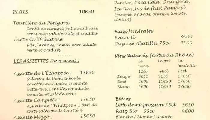 Lechappee Menu - Pays De Belvès