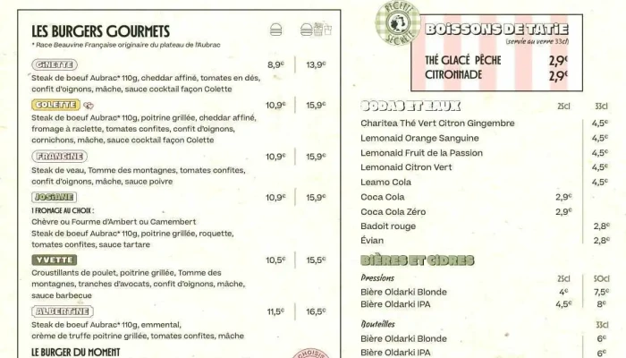 Les Burgers De Colette -    Bayonne Menu - Bayonne
