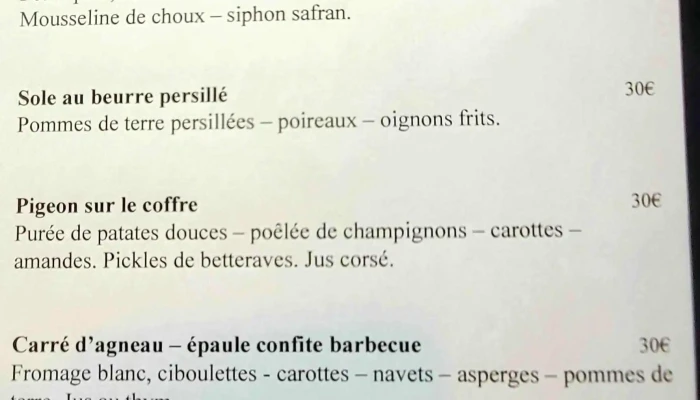 Lessentiel Menu - Saint-jean-de-luz