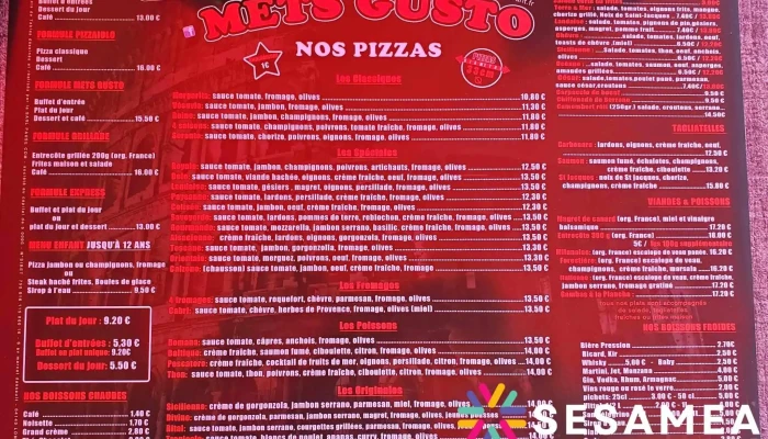 Mets Gusto -  Menu - Lons