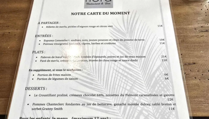 Nora Restaurant Bar -  Restaurant Francais - La Couarde-sur-mer