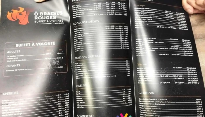 O Braises Rouges -  Menu - Bergerac