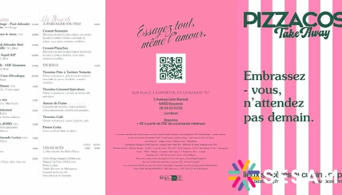 Pizza Cosy -  Menu - Bayonne