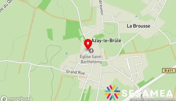 Prieure Saint Barthelemy Carte - Azay-le-brûlé