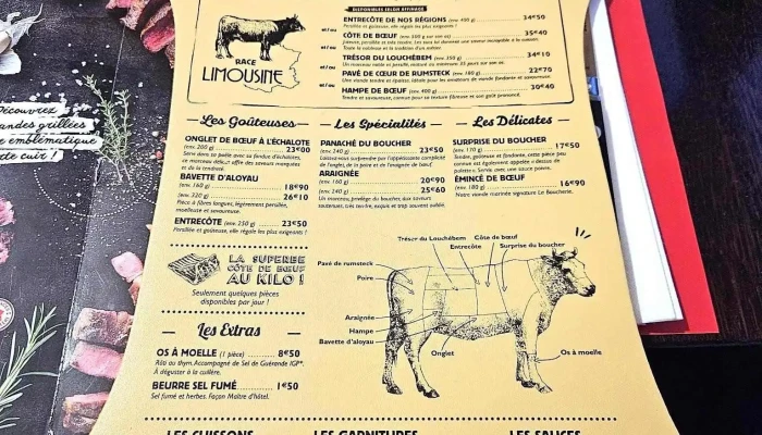 Restaurant La Boucherie -  Menu - Le Pian-médoc