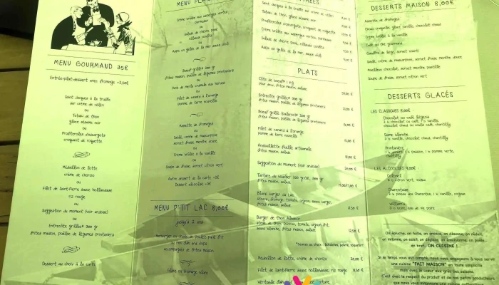 Restaurant Le Lac Dhautibus Menu - Argentonnay