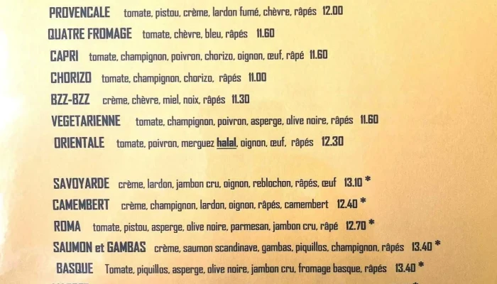 Restaurant Le Vesuve -  Menu - Artigues-près-bordeaux