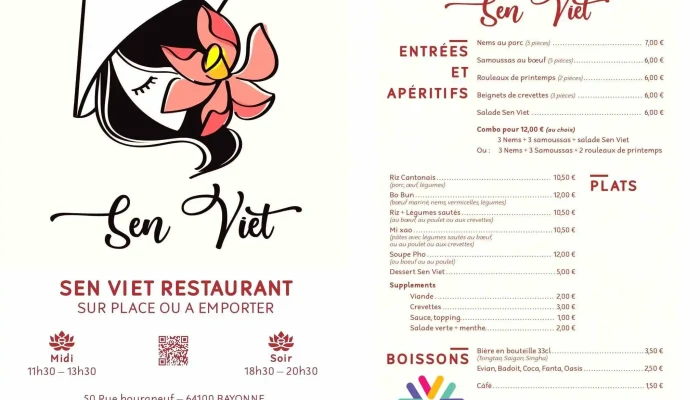 Sen Viet -  Menu - Bayonne