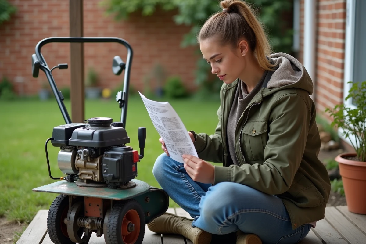 Jeune femme consulte un manuel près d